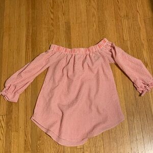 Moa moa striped off the shoulder top